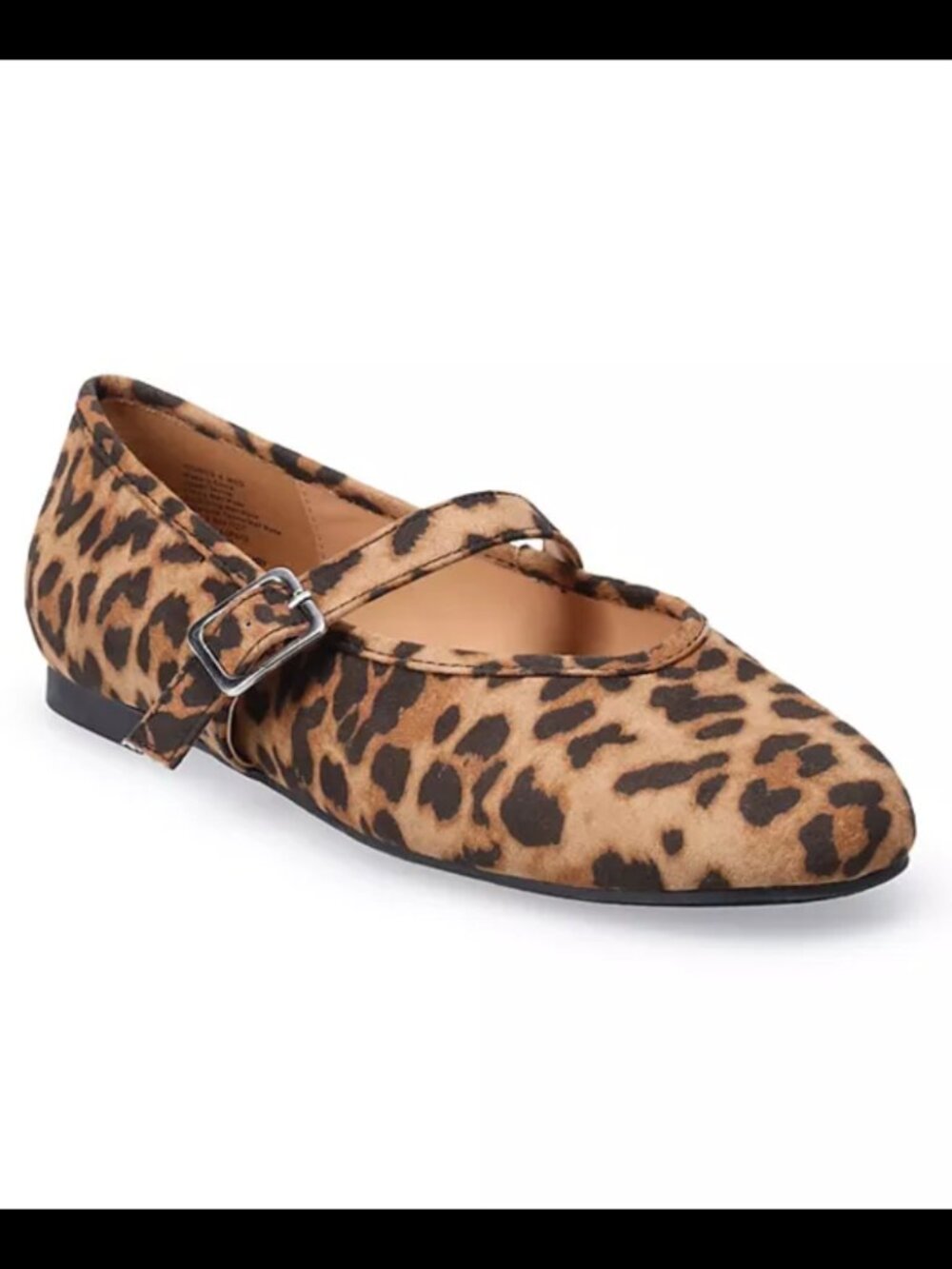 Leopard cheetah print Mary Jane comfortable flats Sonoma